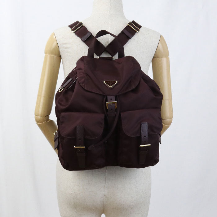 PRADA Backpack Re-Nylon Nylon Brown unisex