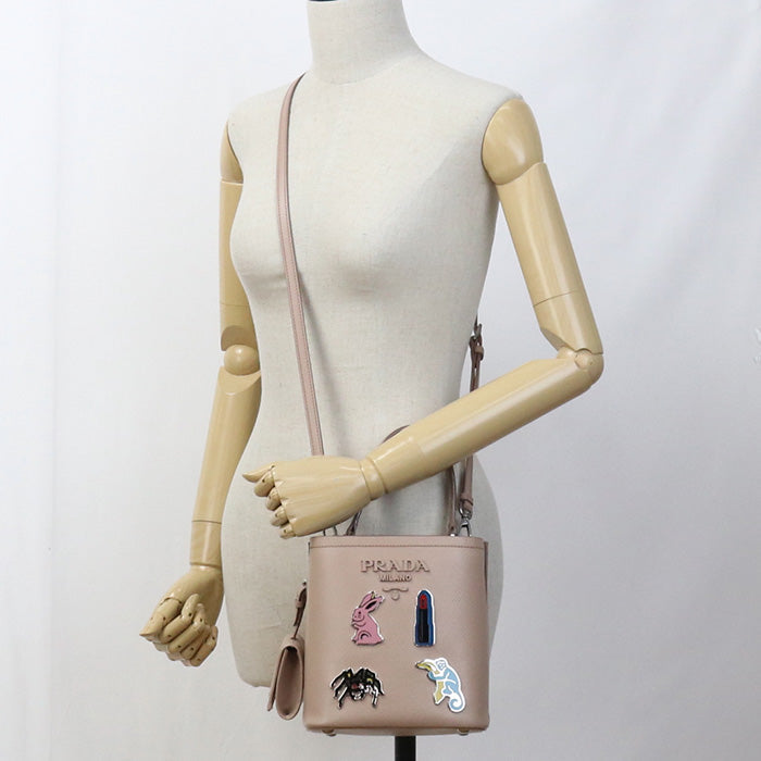 PRADA Saffiano PRADA Panniers Handbag leather pink Women