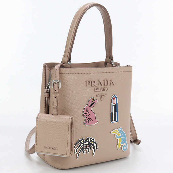 PRADA Saffiano PRADA Panniers Handbag leather pink Women
