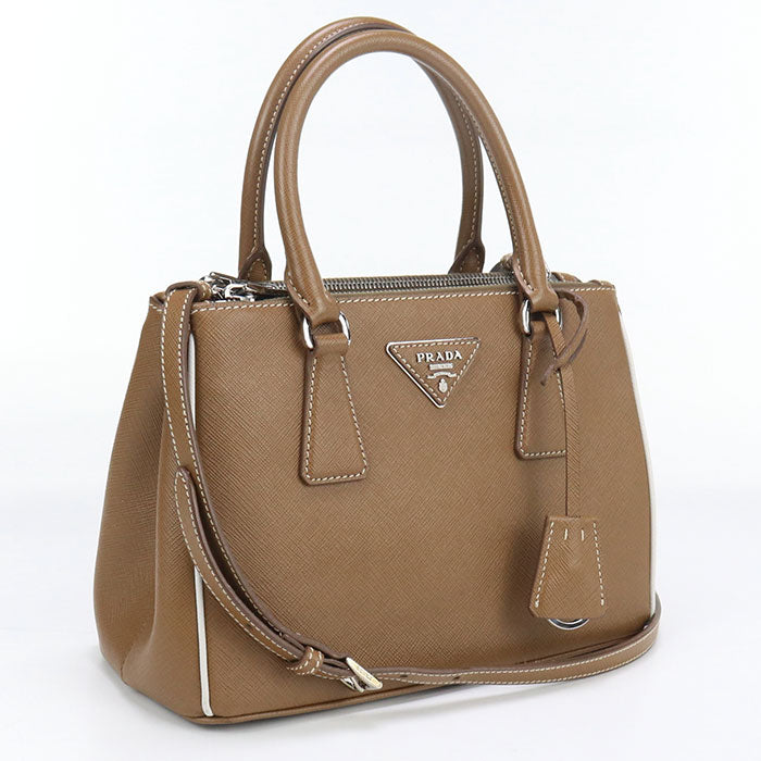 PRADA Saffiano leather small bag Galleria Tote Bag leather brown Women