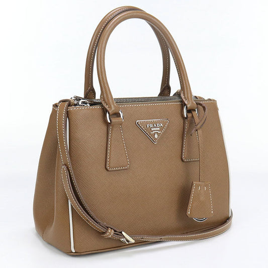 PRADA Saffiano leather small bag Galleria Tote Bag leather brown Women