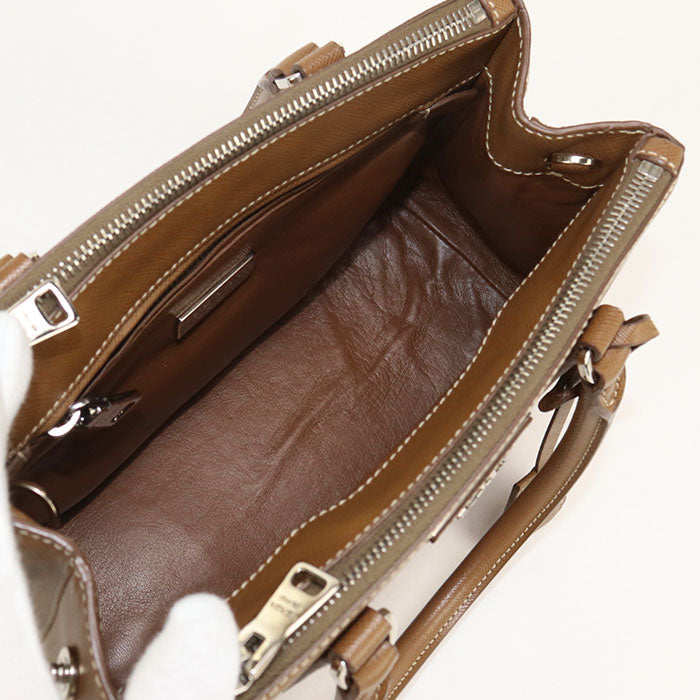 PRADA Saffiano leather small bag Galleria Tote Bag leather brown Women