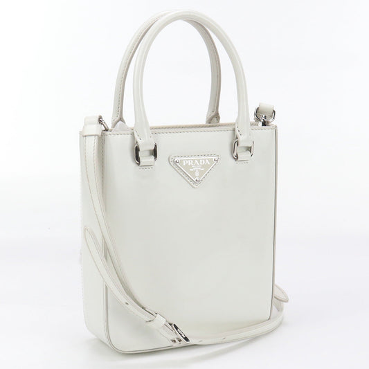 PRADA handbag Handbag Shoulder bag Patent leather White Women
