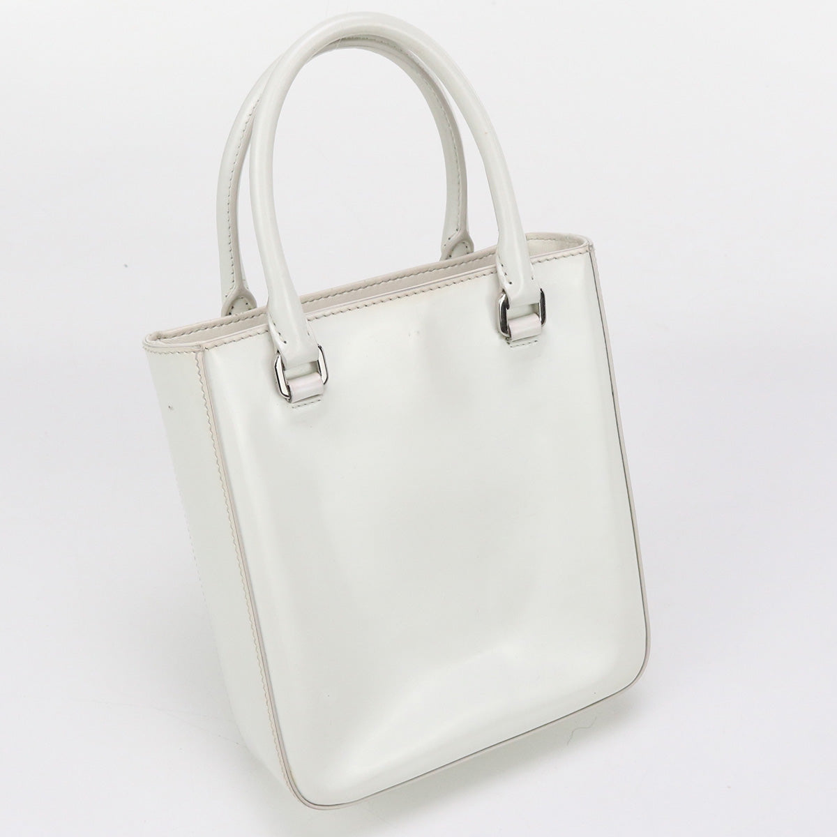 PRADA handbag Handbag Shoulder bag Patent leather White Women