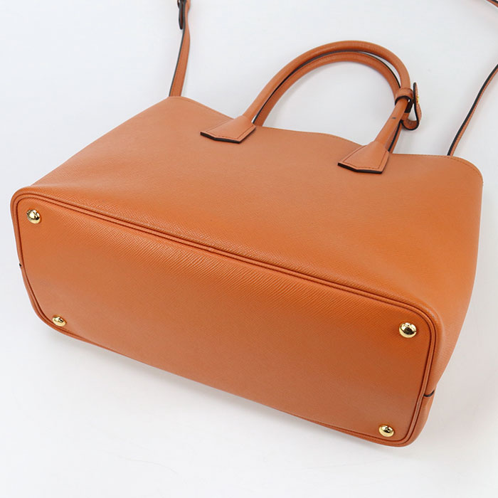 PRADA Tote Bag Safiano quiel 2WAYTote Bag leather Orange Women