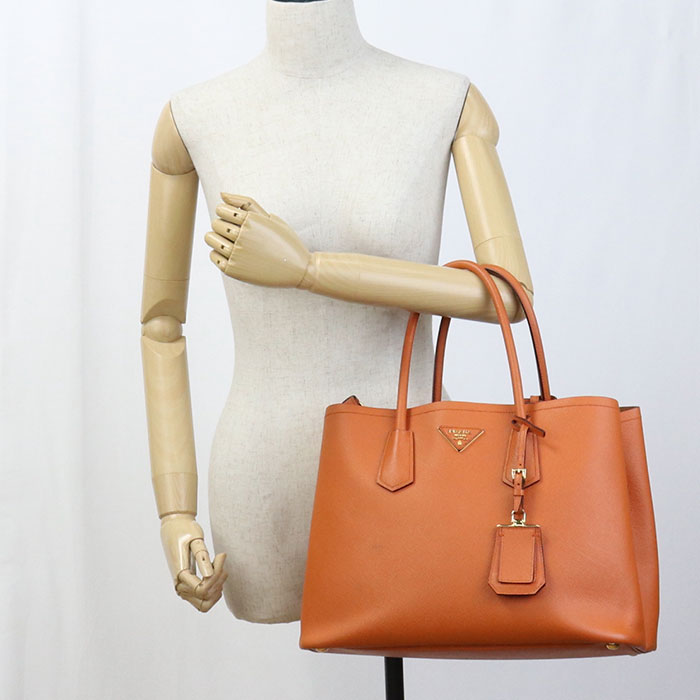 PRADA Tote Bag Safiano quiel 2WAYTote Bag leather Orange Women