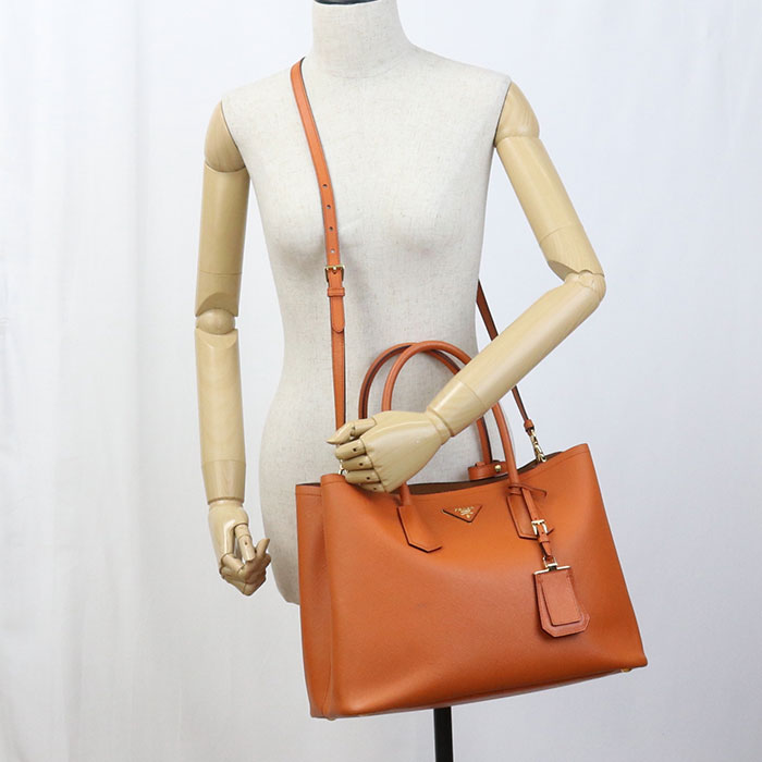PRADA Tote Bag Safiano quiel 2WAYTote Bag leather Orange Women