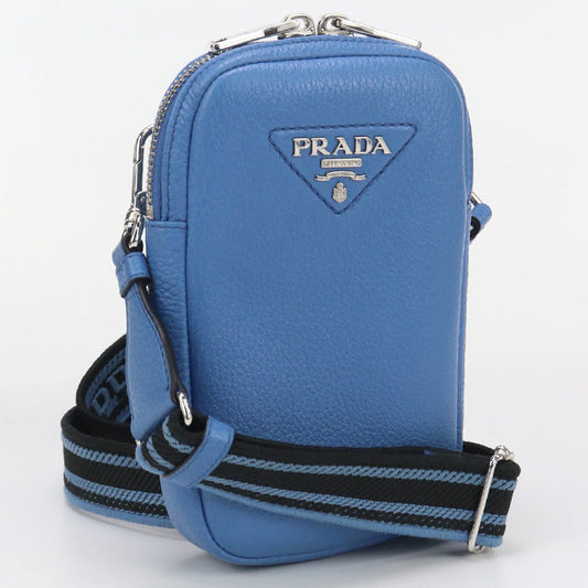 PRADA Shoulder Bag Diagonal leather Blue Women
