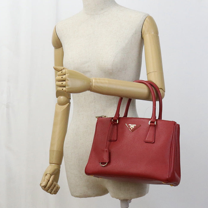 PRADA Medium bag Galleria Tote Bag shoulder bag leather red Women