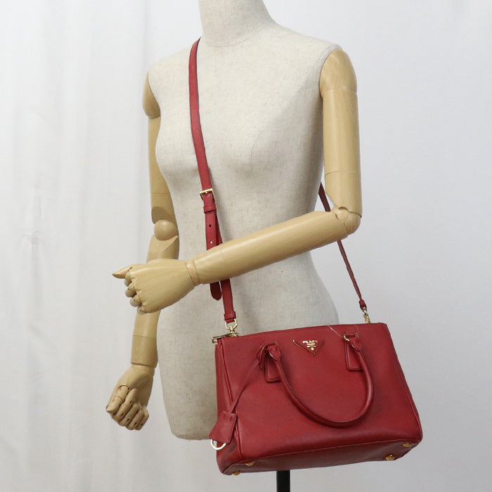 PRADA Medium bag Galleria Tote Bag shoulder bag leather red Women