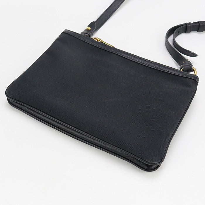 PRADA Shoulder Bag Diagonal Shoulder Bag canvas/leather black Women