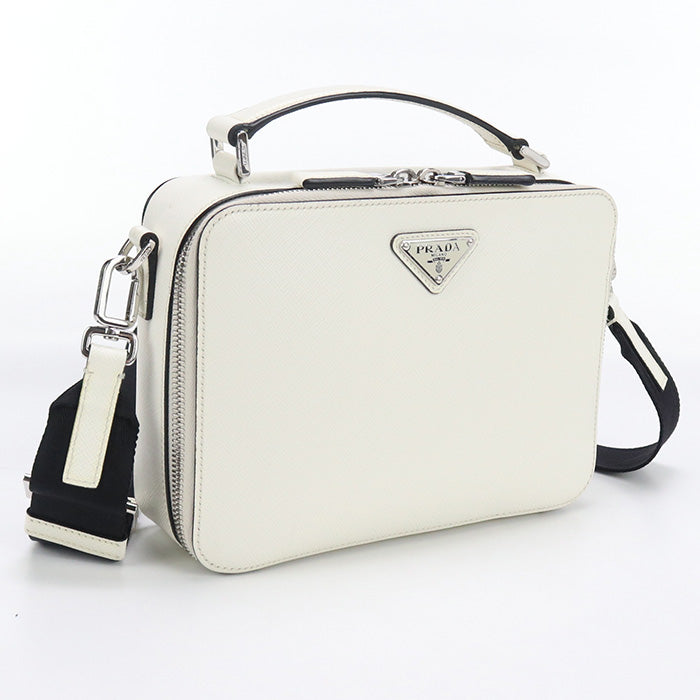 PRADA Saffiano Leather Bag Brick Handbag white mens
