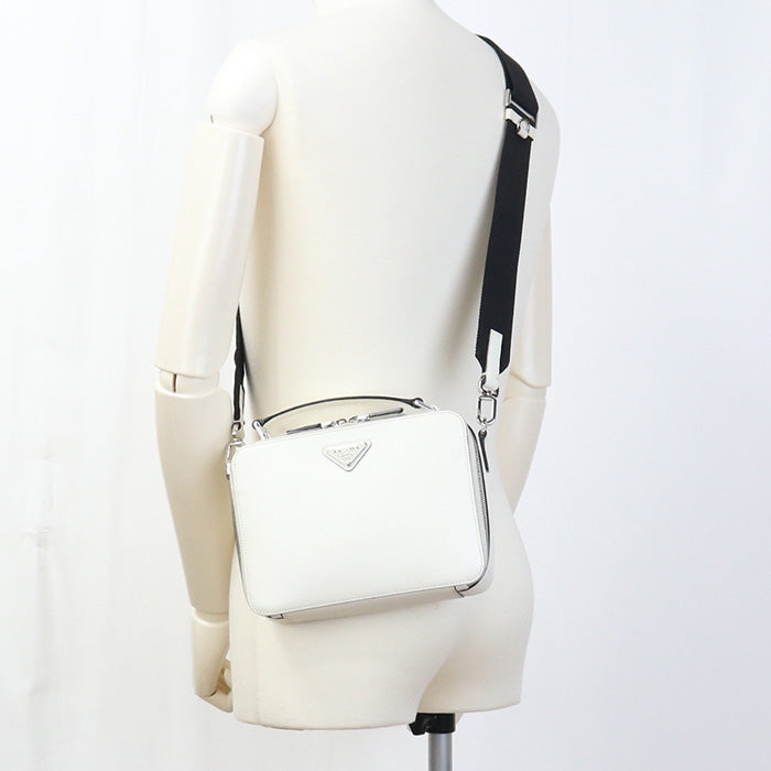 PRADA Saffiano Leather Bag Brick Handbag white mens