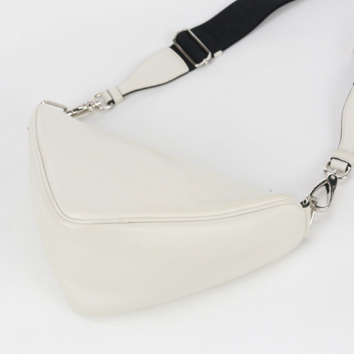 PRADA Shoulder Bag Embossed logo leather white mens(unisex)