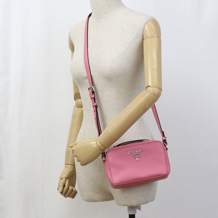PRADA Shoulder Bag Safiano Crossbody bag leather pink Women