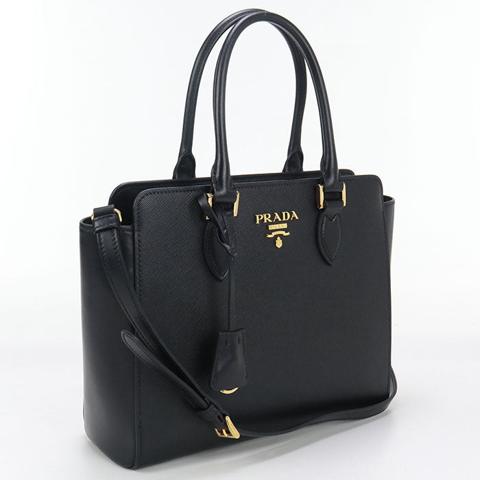 PRADA Handbag Safiano 2WAYTote bag leather black Women