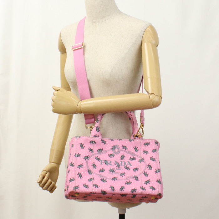 PRADA Tote Bag Canapa Tote Bag canvas pink Women
