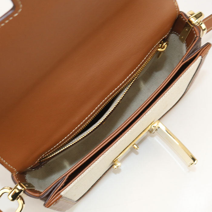 PRADA Shoulder Bag canvas,leather beige Women