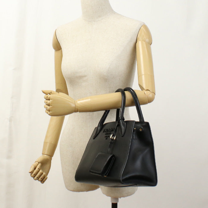 PRADA Tote Bag monochrome 2WAYTote Bag Safiano leather black Women