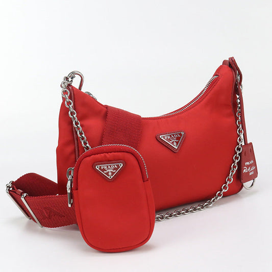 PRADA Shoulder Bag/recycled polyamide red Women