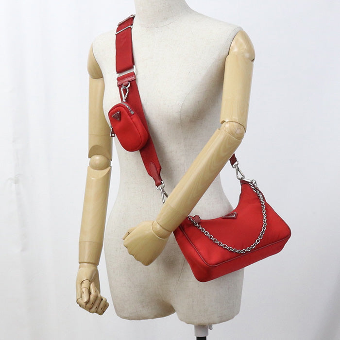 PRADA Shoulder Bag/recycled polyamide red Women
