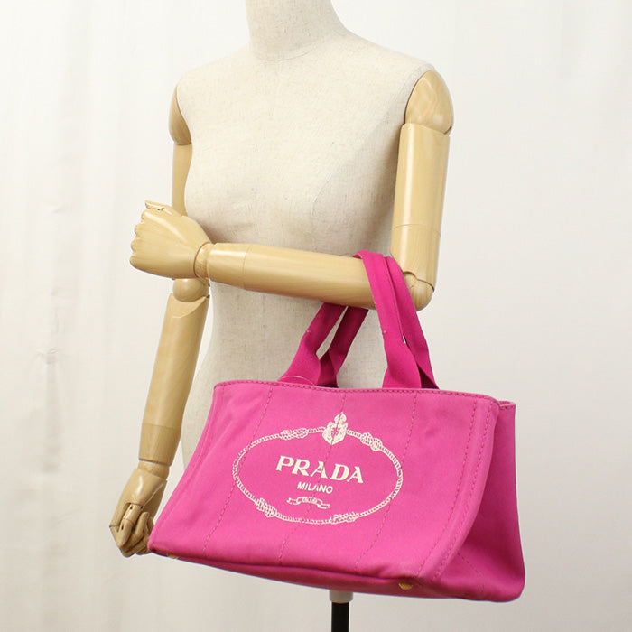 PRADA Canapa Tote Bag canvas/Tote Bag pink Women