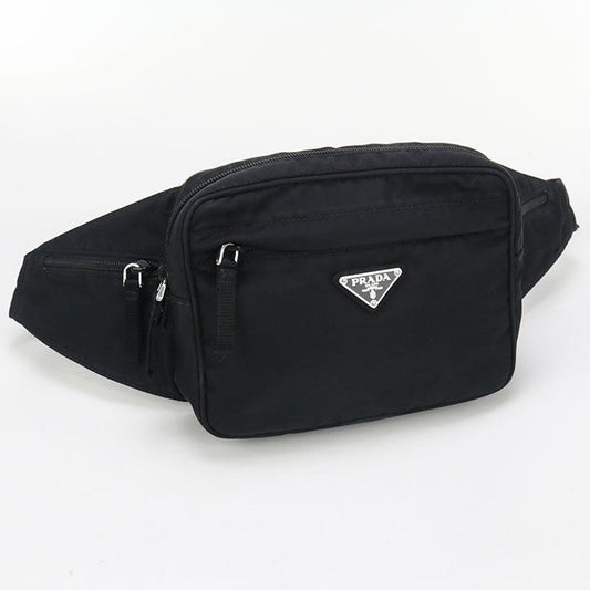 PRADA Belt bag body bag Nylon Black mens