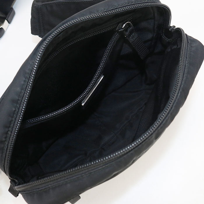 PRADA Belt bag body bag Nylon Black mens