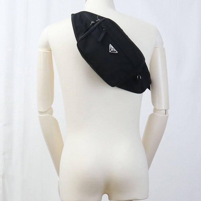 PRADA Belt bag body bag Nylon Black mens