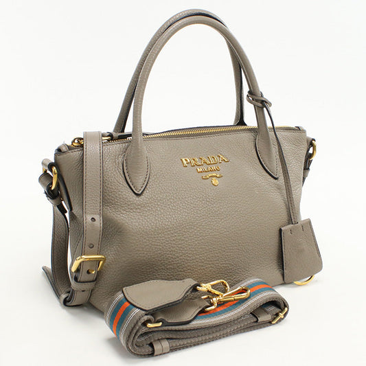 PRADA Handbag Viterodino handbag leather gray Women