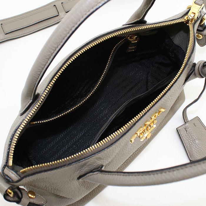 PRADA Handbag Viterodino handbag leather gray Women