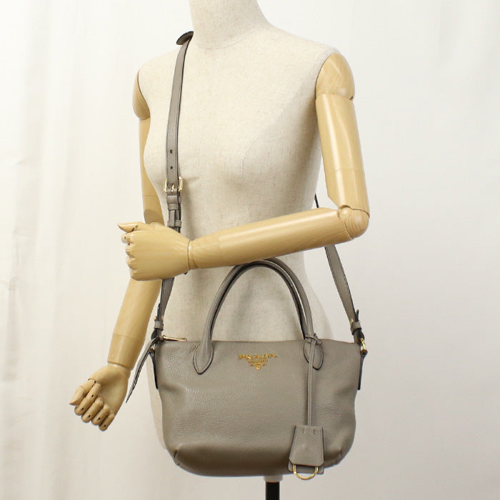 PRADA Handbag Viterodino handbag leather gray Women