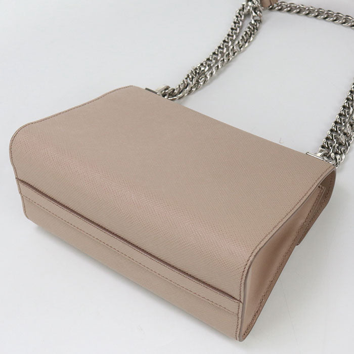 PRADA Chain Safiano leather Shoulder Bag leather pink Women