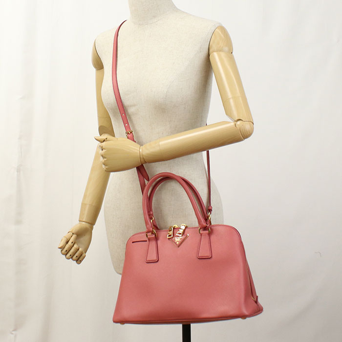 PRADA Handbag Safiano handbag leather pink Women