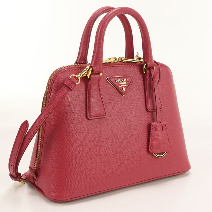 PRADA Handbag Safiano handbag leather Red Women