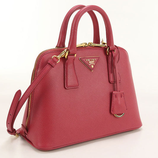 PRADA Handbag Safiano handbag leather Red Women