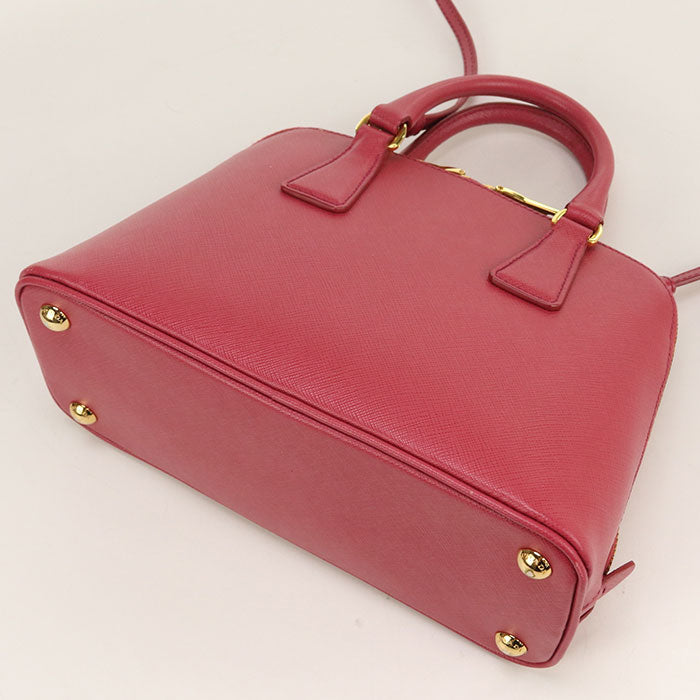 PRADA Handbag Safiano handbag leather Red Women