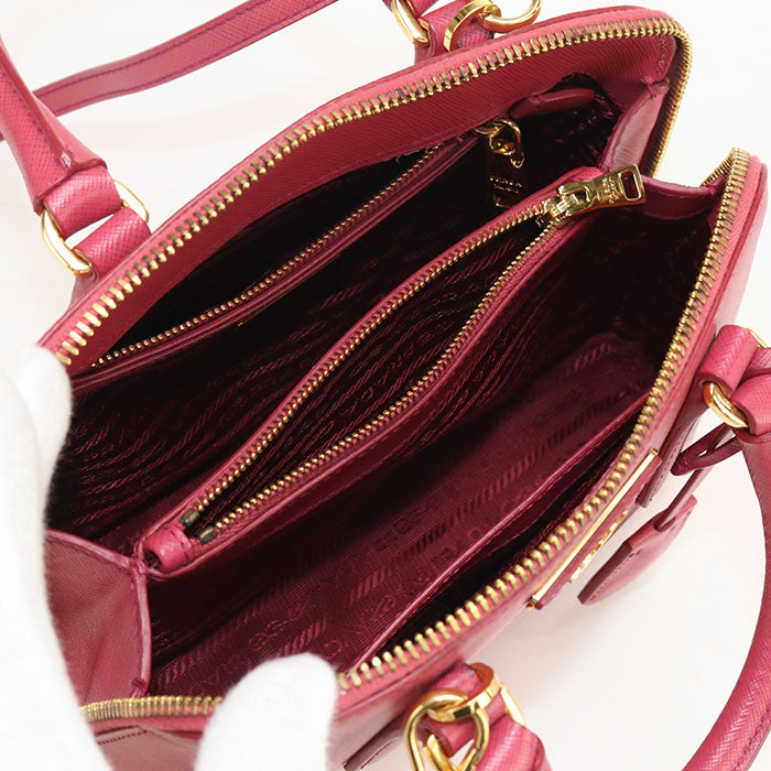 PRADA Handbag Safiano handbag leather Red Women