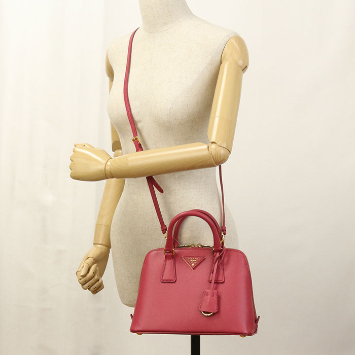 PRADA Handbag Safiano handbag leather Red Women