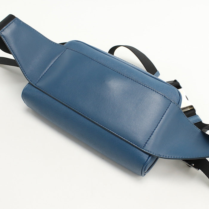 PRADA Belt bag body bag/Safiano leather blue mens