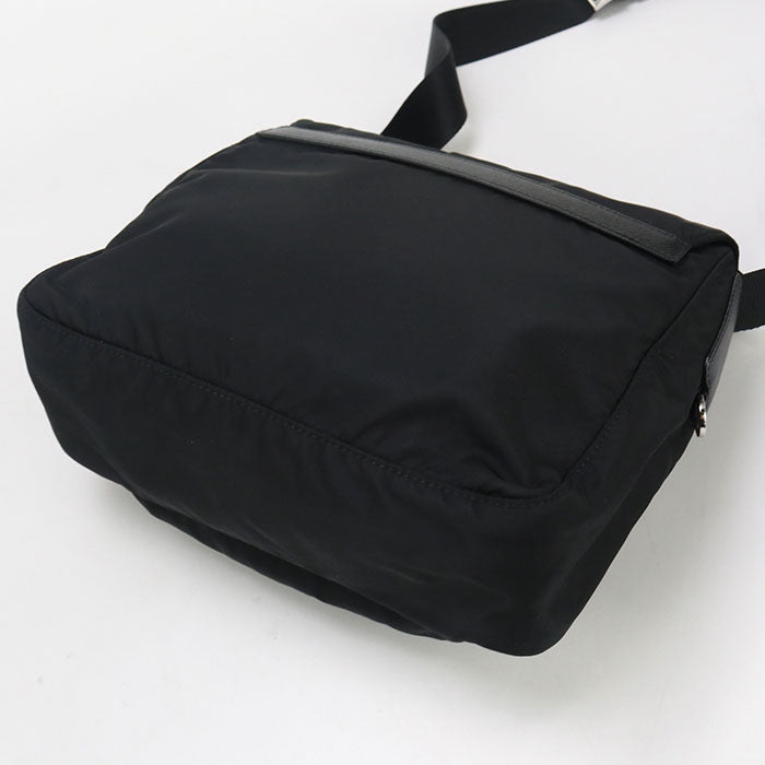 PRADA Shoulder Bag Safiano Messenger Bags Nylon,leather black mens(unisex)