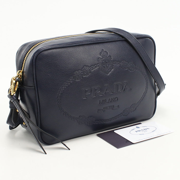 PRADA Small Calfskin/Small Shoulder Bag navy Women