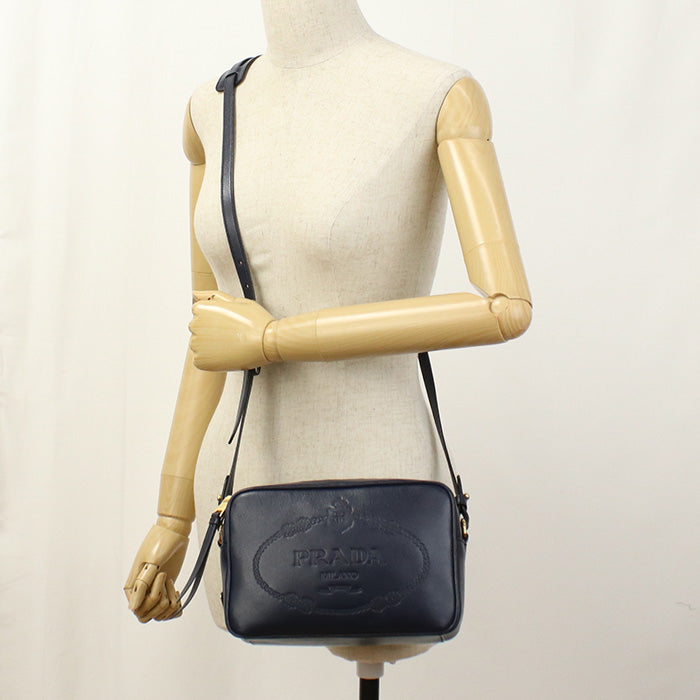 PRADA Small Calfskin/Small Shoulder Bag navy Women