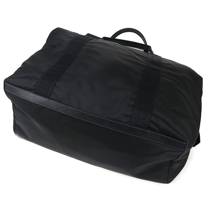 PRADA Boston bag Safiano Duffel Bag/Travel Bag Nylon, leather black mens(unisex)