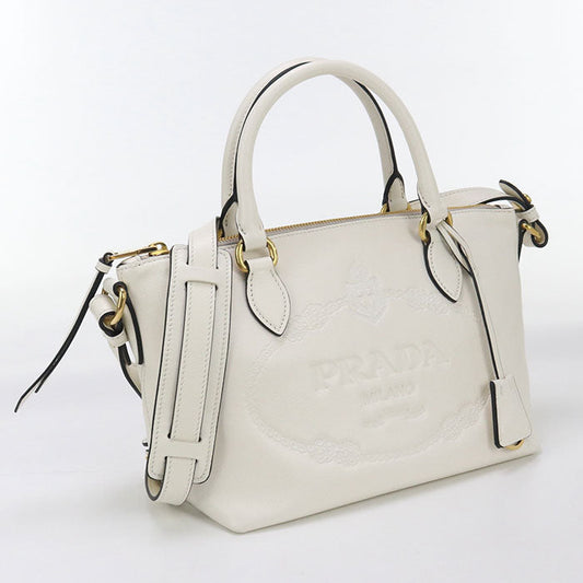 PRADA Handbag leather white Women