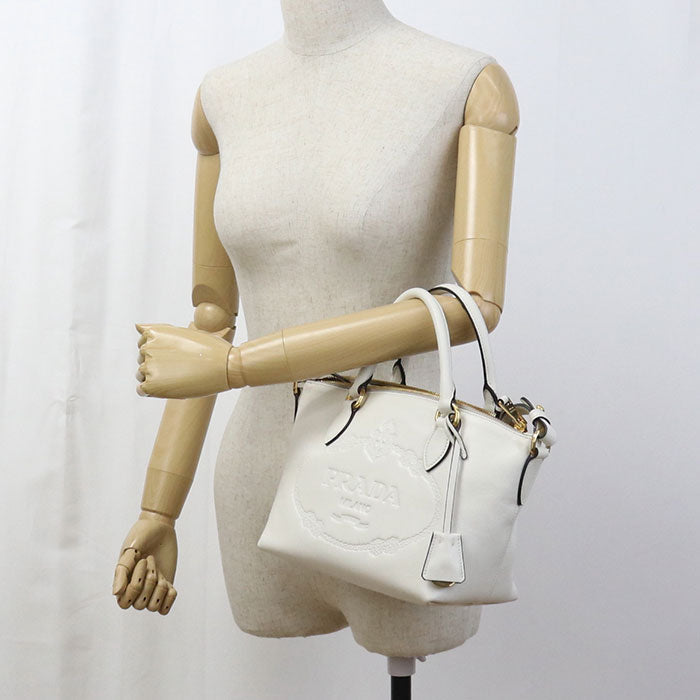 PRADA Handbag leather white Women