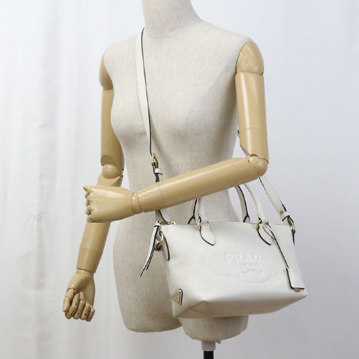 PRADA Handbag leather white Women