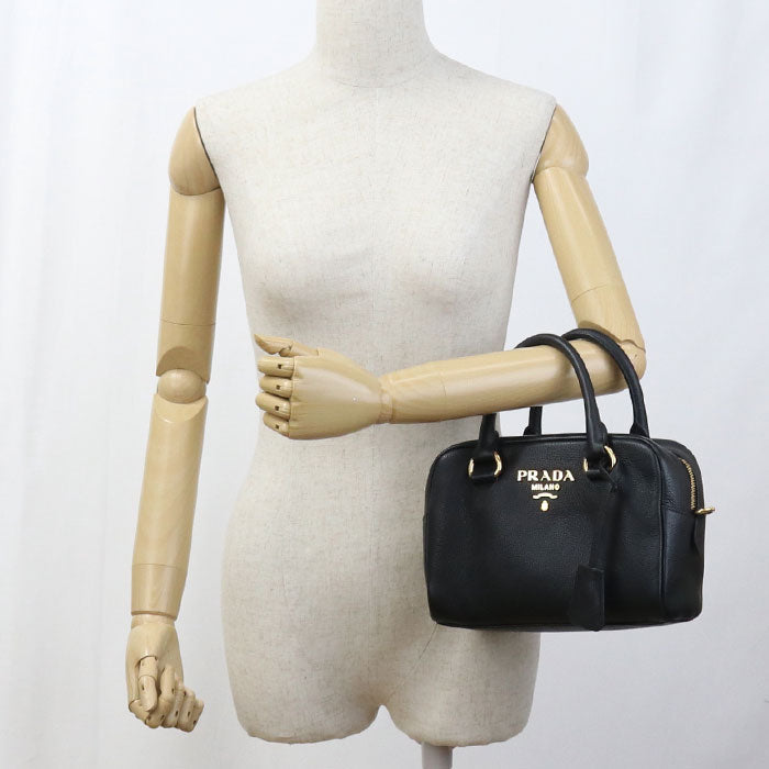 PRADA Vittello leather Handbag leather black Women