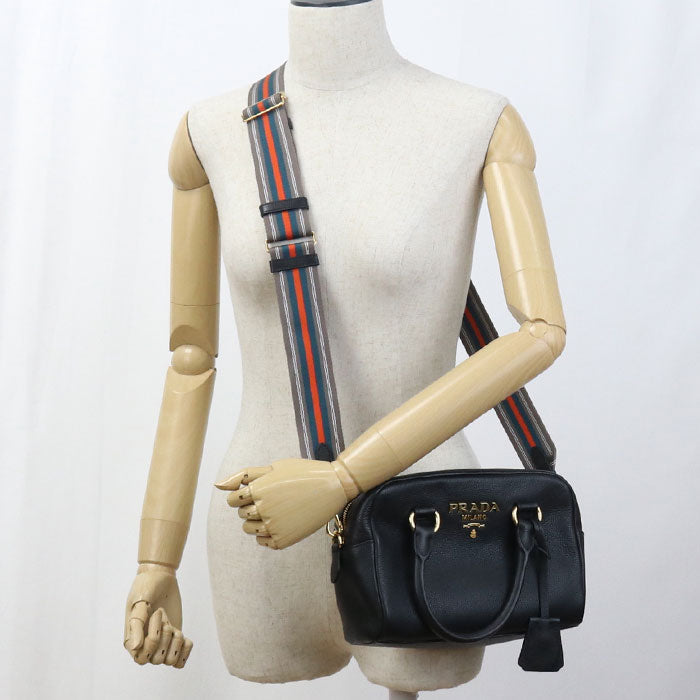 PRADA Vittello leather Handbag leather black Women