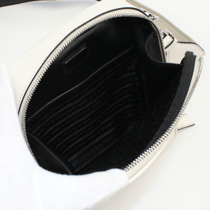 PRADA Shoulder Bag Safiano Crossbody bag leather white mens(unisex)